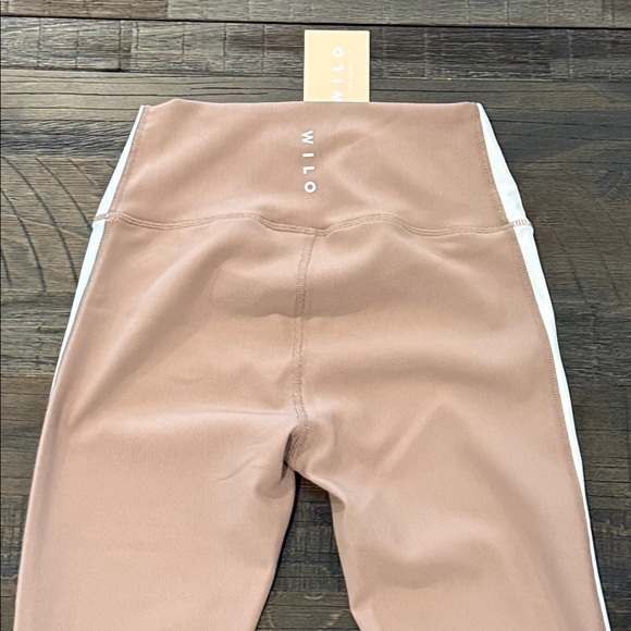 WILO The Label 2 Piece Sports Bra and Leggings Brown High Waist Stripe Ribbed S - Picture 7 of 16